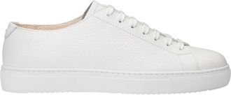 Doucal's Sneaker van getrommeld leer - Heren - Sneakers - Wit - 42 1/2 EU - Leer - Schoenen
