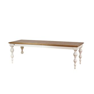 Robin des Bois Mesa rectangular de roble con 1 extensi&oacute;n para 8/10 blanco