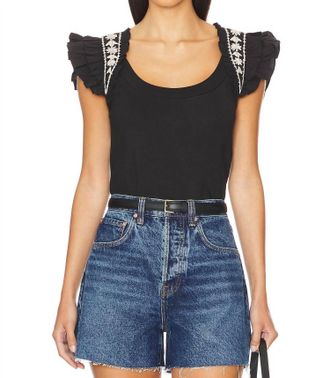 Cleobella Raven Top In Black & Ivory