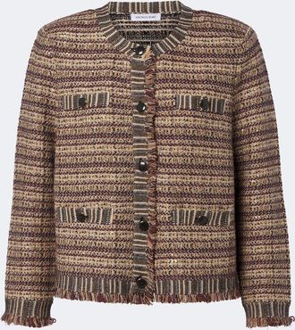 Veronica Beard Giacca Sariyah in tweed boucl&eacute; cropped