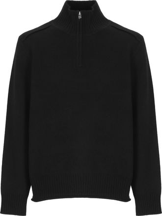 Guest In Residence Black High-Neck Front Zip Cashmere Sweater