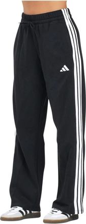 adidas Broeken, Dames, Zwart, S, Katoen, Sportieve Zwarte Broek Essentials 3-Stripes