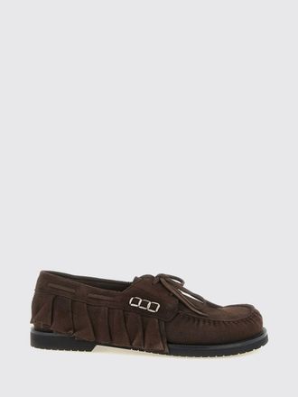 J.W.Anderson Suede Boat Shoes with Ruffles and a Round Toe