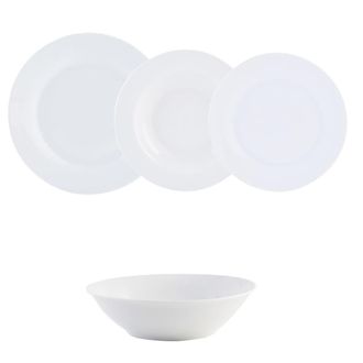 Quid Vajilla porcelana blanca 19 piezas