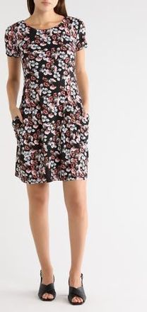 Connected Print Woven Dress in Black at Nordstrom Rack, Size 16