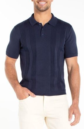 Liverpool L.A. Rib Cotton Polo Sweater in Navy at Nordstrom, Size X-Large