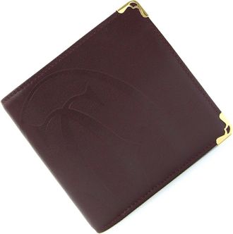 Cartier Must Bordeaux Leather Wallet (Bi-Fold) (Pre-Owned)