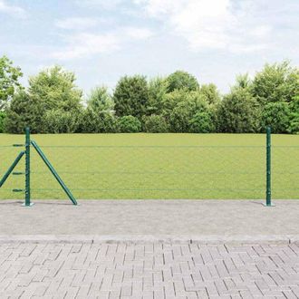 vidaXL Vidaxl - Reja Con Postes Verde 0.4 X 50 M Acero Recubierto De Pvc
