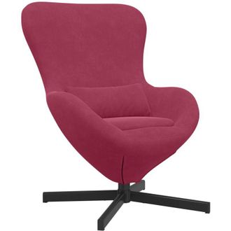 vidaXL Sill&oacute;n Huevo Rojo Vino Tinto Terciopelo Vidaxl