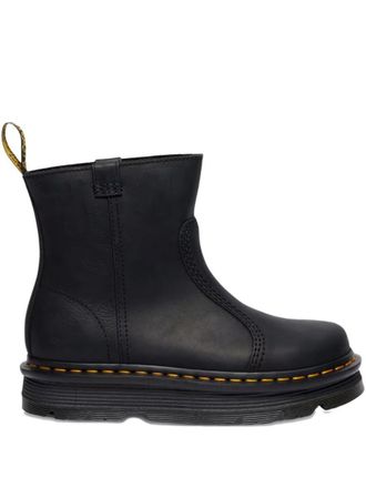 Dr. Martens Zebzag Rigger Ankle Boots In Black Leather