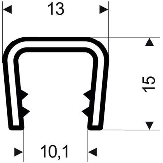 Fortis Fortis - Barrera Flexible C&oacute;nica. Negro. 13x15 Mm. Zona De Ajuste De 6.0-8.0 Mm. 50m (por 50)