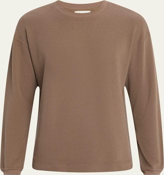 Frame Denim Mens Cotton Waffle Textured Long-Sleeve T-Shirt