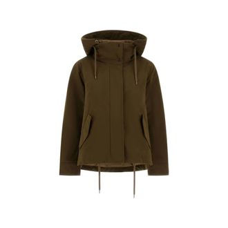 Herno Winter Jackets, female, Green, Size: XS Padded Jacket with Hood and Drawstring