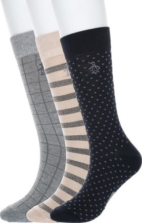 Original Penguin Assorted 3-Pack Crew Socks in Black at Nordstrom Rack