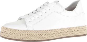 Gabor Womens Raffia Accent Sneakers In White Jute