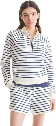 primary Womens Fit Stripe Short in Sunwashed Navy Ivory Stripe at Nordstrom, Size Xx-Large