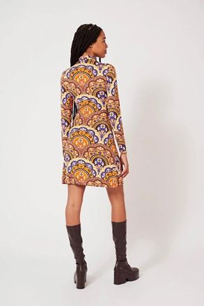 Manoush Bloemen Minijurk met Lange Mouwen - Dames - Korte kleedjes - Veelkleurig - M - Katoen - Kleedjes