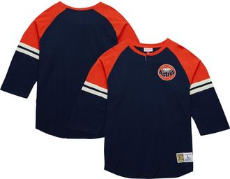 Mitchell & Ness Mens Mitchell & Ness Navy Houston Astros Cooperstown Collection Legendary Raglan Slub Henley 3/4-Sleeve T-Shirt at Nordstrom, Size Large
