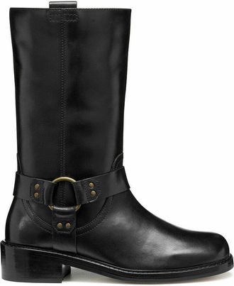 Geox Ademende leren bikerlaarzen Nalvia