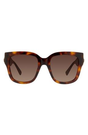 Kurt Geiger 54mm Gradient Square Sunglasses in Havana/Brown Sf at Nordstrom