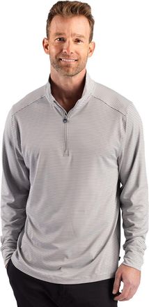Cutter & Buck Forge Recycled Double Stripe Four-Way Stretch Mens Quarter Zip Pullover