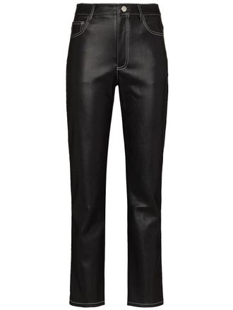 Staud Elliot straight-leg trousers - women - Polyester/Polyurethane - 2 - Black