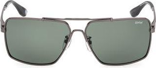 BMW 60mm Sunglasses in Matte Gunmetal /Green at Nordstrom Rack