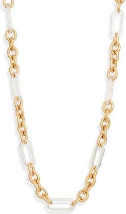 Nordstrom Rack Two-Tone Bar & Link Chain Necklace in Gold- Silver at Nordstrom Rack