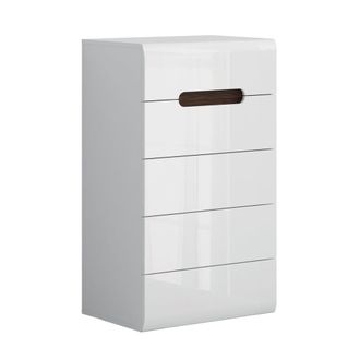 Petits Meubles Chifonier 5 cajones lacado y madera paneles de mdf blanco
