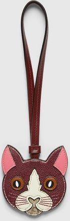 Gucci Cat-shaped Bag Charm, Bordeaux, GG Canvas