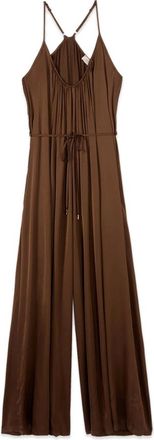 Oltre Dames, Jumpsuits & Playsuits, Bruin, Maat: S/M Satijn
