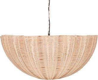 Maisons du monde L&aacute;mpara de techo plisada en rat&aacute;n trenzado