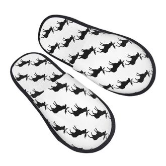 Generic House Slippers Cool Black Moose Elk Lightweight Camping Slippers Non-Slip Anti-Slide Slipper For Indoor Bedroom Hotel L