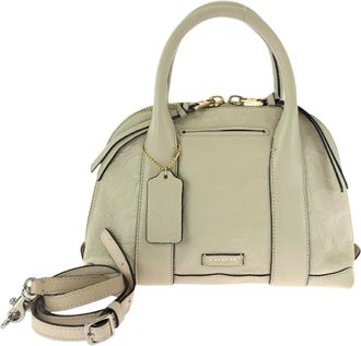 Coach Leather Signature White Gold Shoulder Bag