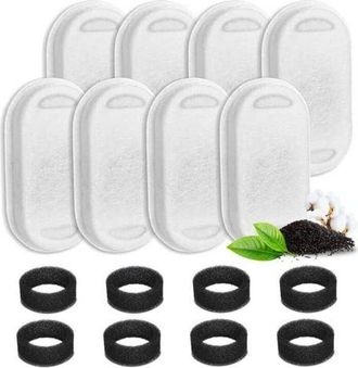 OEM Filtri Per Fontanella Per Gatti, Set Da 16 Pezzi: Filtro Al Carbone E Spugna In Schiuma Per Fontanelle Per Gatti In Acciaio Inox Da 3,2 Litri Con Resi