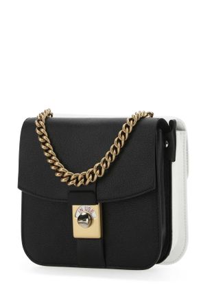 Maison Margiela Womens Two-Tone Leather And Cotton New Lock Square Handbag T8013 Borse A Mano