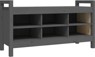 vidaXL Hall Bench Grey 110x40x60 cm Solid Wood Pine Vidaxl