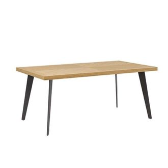 Koketto Home Mesa comedor 180 cm chapa roble patas met&aacute;licas negras