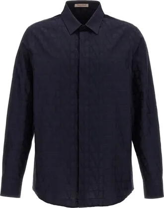 Valentino Garavani Navy Blue Toile Iconographe Shirt