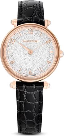 Swarovski Kristalheldere Wonder Dameshorloge Zwart 5653359 - Dames - Horloges - Zwart - ONE Size - Leer - Accessoires