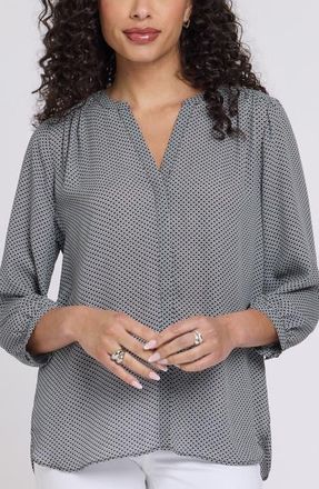 NYDJ Pintuck Top in Night Daisy at Nordstrom, Size Xx-Small