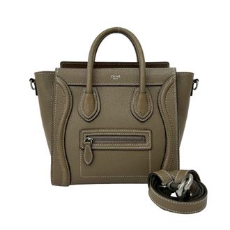 Celine Beige Leather Handbag Shoulder Bag Tote Bag (Pre-Owned)