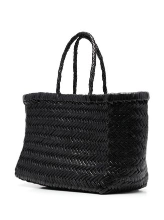 Dragon Diffusion Womens Tote Bag Triple Jump Black Woven Leather Handbags Hand