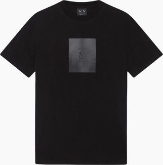 A|X Armani Exchange Mens Regular Fit Graphic Logo Black T-Shirt - Size: 38
