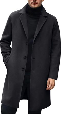 Generic Mens Duffle Coat Mens Wool Coats Singlebreasted Long Coats Thick Winter Jacket Elegant Outwear Casual Warm Slim Fit Outwear Wool Business Winter Jacke