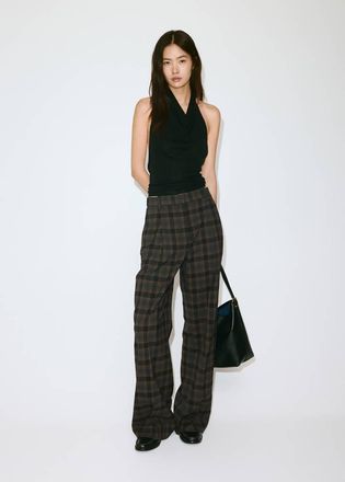 Mango Pantaloni diritti pinces marrone - Donna - 38 - MANGO