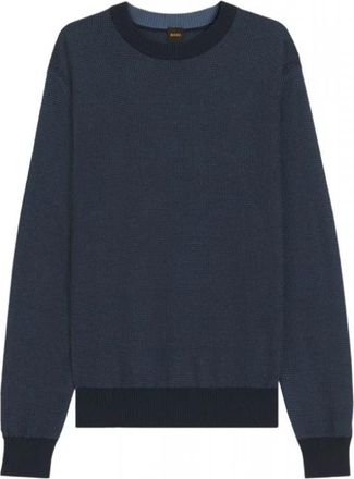 HUGO BOSS Klapok Pullover - Heren - Sweatshirts - Blauw - M - Katoen - Hoodies & sweatvesten