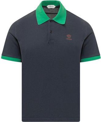 Versace Blue Logo Polo