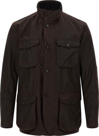 Barbour Brown Solid Mock Collar Jacket