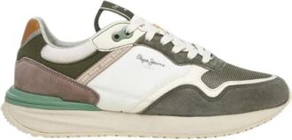 Pepe Jeans London Urban Stijl Sportschoen Buster Pro - Heren - Sneakers - Groen - 45 EU - Schoenen